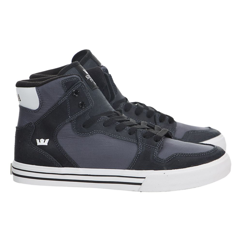 Baskets Montantes Supra Vaider Grise Noir Charcoal/White-White Homme | ZDB-36505239